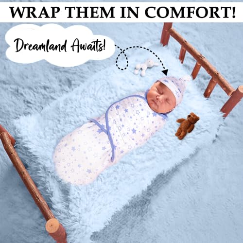 Image of 3 Pack Organic Swaddles Sacks For Newborns, Baby Girls, Boys, Soft & Snug Newborn Sack, Nursery Swaddling Blankets