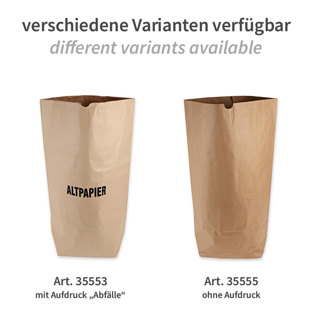 100 Stück Franz Mensch NATUREStar Bio Papiermüllsäcke, 80 L, 2-lagig, mit Aufdruck "Altpapier", 550 x 850 x 200 mm, Papiersäcke für Altpapier, Biomüllsäcke