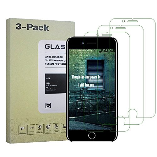 Blaulock Tekogys111 Tempered Glass Screen Protector Film Compatible with iPhone 8/7 Plus - 3 Piece