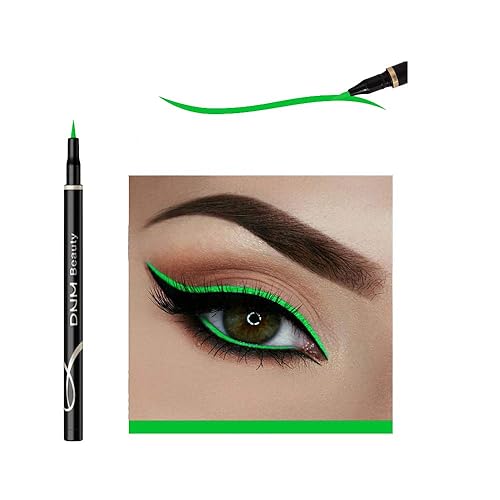 Maquillaje de ojos de gato impermeable neón colorido delineador de ojos líquido maquillaje cósmico de larga duración delineador de ojos negros lápiz