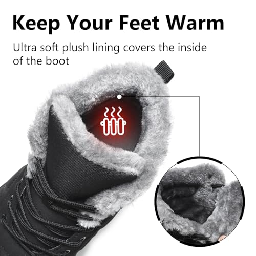 Mens Womens Snow Boots Winter Barefoot Shoes Warm Fur Lined Short Ankle Booties Outdoor Anti-Slip Wide Toe Box Walking Winter Shoes2