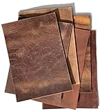 HAPPER STUDIO Rindsleder Stärke 1,6 mm. Pull-Up Crazy Horse gewachstes Leder. Echtlederblätter für Basteln. (6, Mix braun, A5 (148 x 210mm))