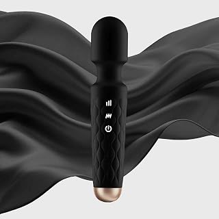 Personal Massager - 4H Max Runtime & Ultra-Quiet - Waterproof - 20 Modes 8 Speeds for Deep Tissue Back Massage, Post-Workout Recovery and Neck Muscle Relaxation（Black）