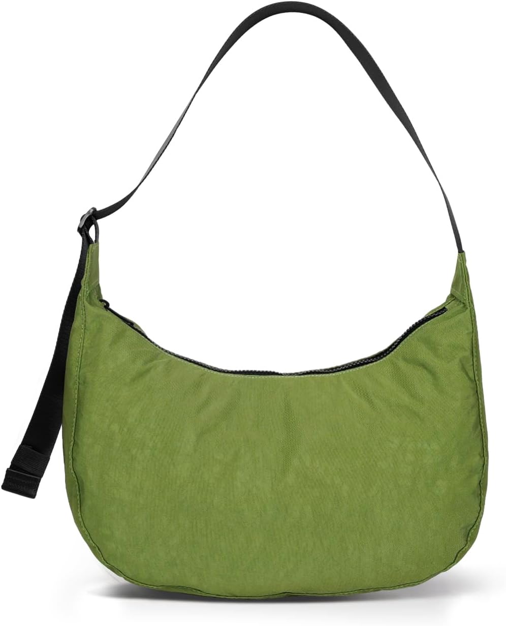 Medium Nylon Crossbody Crescent Bag: Slouchy Style Shoulder Casual with Adjustable ...