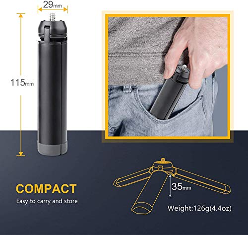 Cekay Mini Tabletop Tripod, Desktop Stand Compact Tripod for Smooth 4, Gimbal Stabilizer, Camera, Projector and Monopod, All Metal - Thumbnail 3