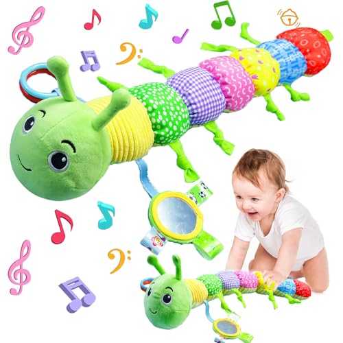 Baby Toys 0-6 6-12 Months Musical Sensory Animal Stuffed Caterpillar Soft Plush Toys with Crinkle and Rattles Newborn Tummy Time Toys for 0 1 2 3 4 5 6 7 8+ Months Infant Baby Gifts for Girls Boys