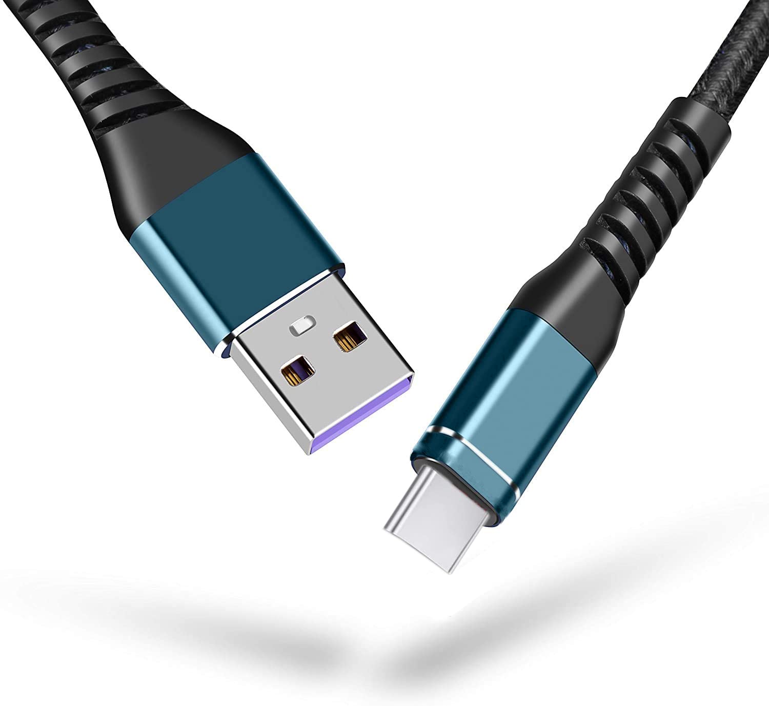 MH BRAND Nylon Braided Dash Charging Cable (5V/4A) and Data Sync Fast Charge Type C Cable for OnePlus 7, 6T,6,5,5T, 3T, 3 (Nylon Dash 3.3FT Grey)