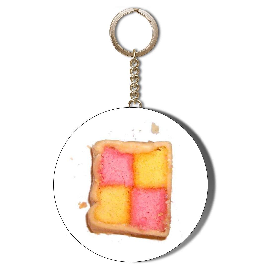 Gift Insanity White Battenberg Cake 55Mm Keyring Bottle Opener