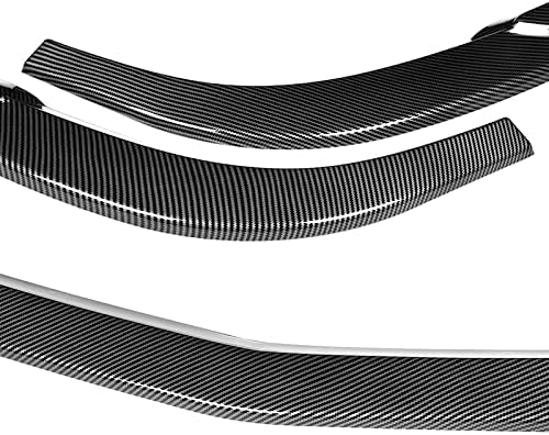 3PCS Front Bumper Lip Kit fit for Compatible with 2011-2014 Mercedes-Benz W204 C-Class, Sport-Style Splitter Trim Protection Spoiler, Air-Dam-Chin-Diffuser (Carbon Look)