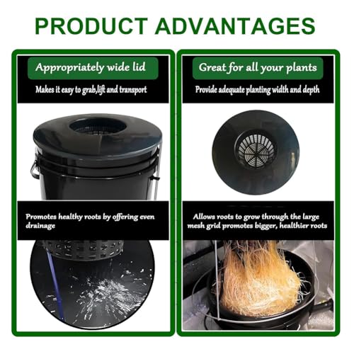 Pots nettes hydroponique DWC avec panier de a levres large 5 gallons - 3