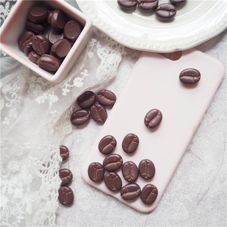 Miniatura 5 de Rgontar 50 piezas de resina de granos de café de simulación mini decoración de granos de café