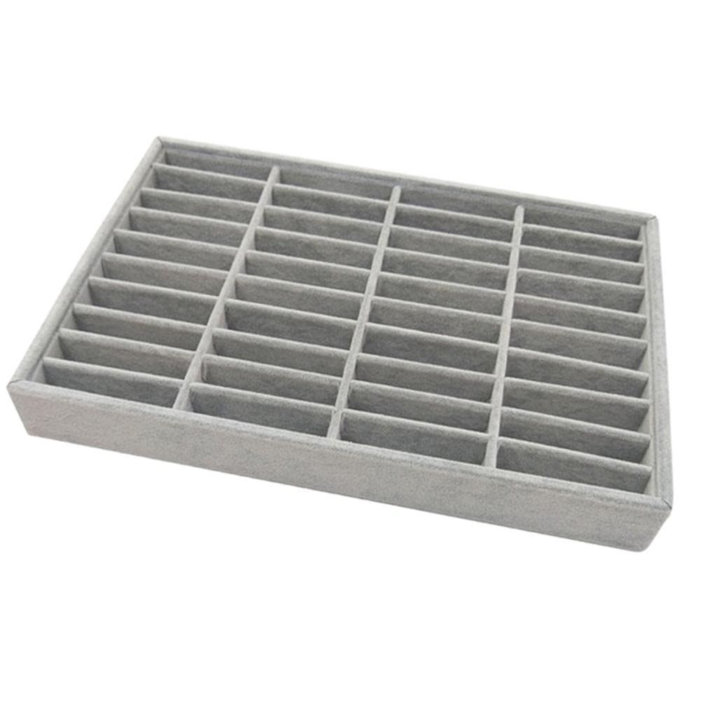 barenx Plateau de rangement à 40 compartiments pour bracelets et bijoux - Gris