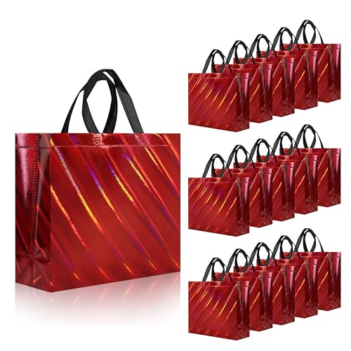 Sacs cadeaux réutilisables en non-tissé haut de gamme rouge pour emballage chic
