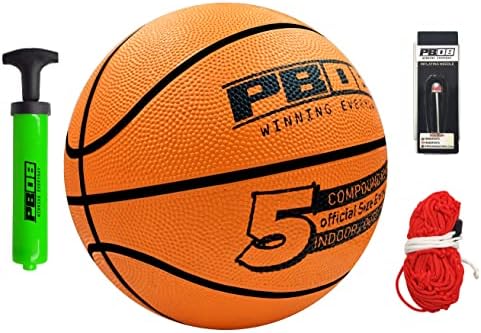 Buy PB08 Basketball Size 5 Brown Color with Inflation Needle, Carrying ...