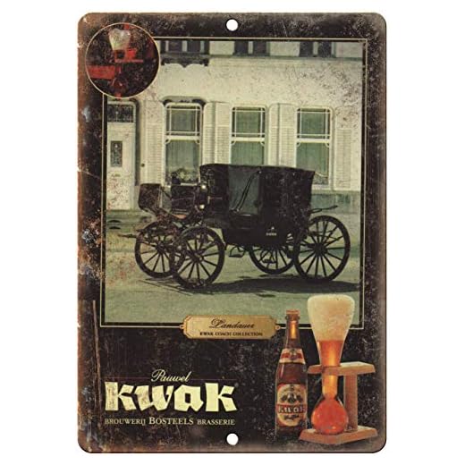 Anceky Plaque décorative vintage en métal pour bière Pauwel Kwak, 20 x 30 cm