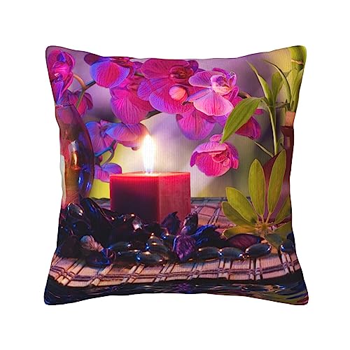 Housses de coussin fleurs et bambou pour une atmosphère spa