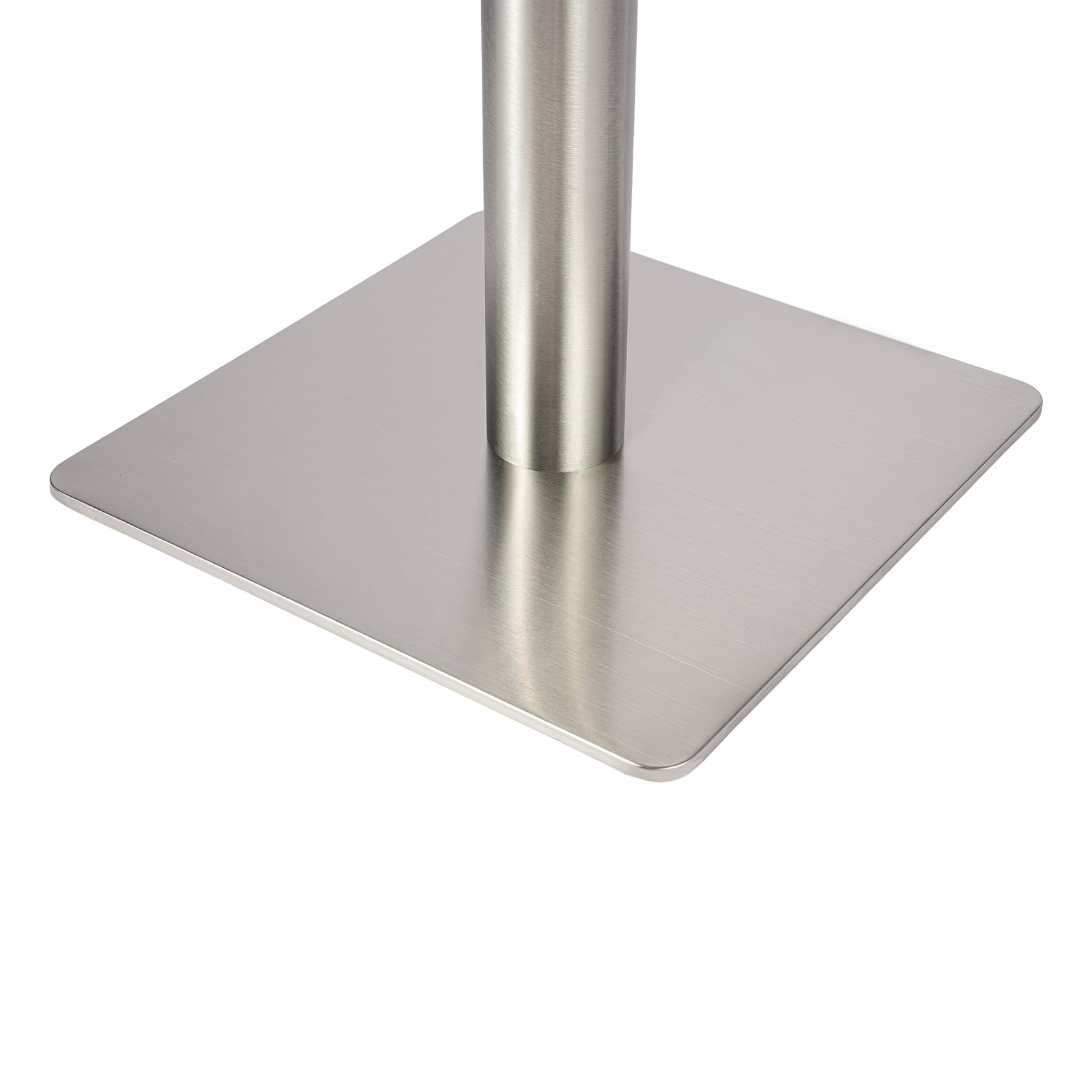 Base da tavolo in acciaio inox, diametro 72 cm, quadrato, 245 x 245 cm