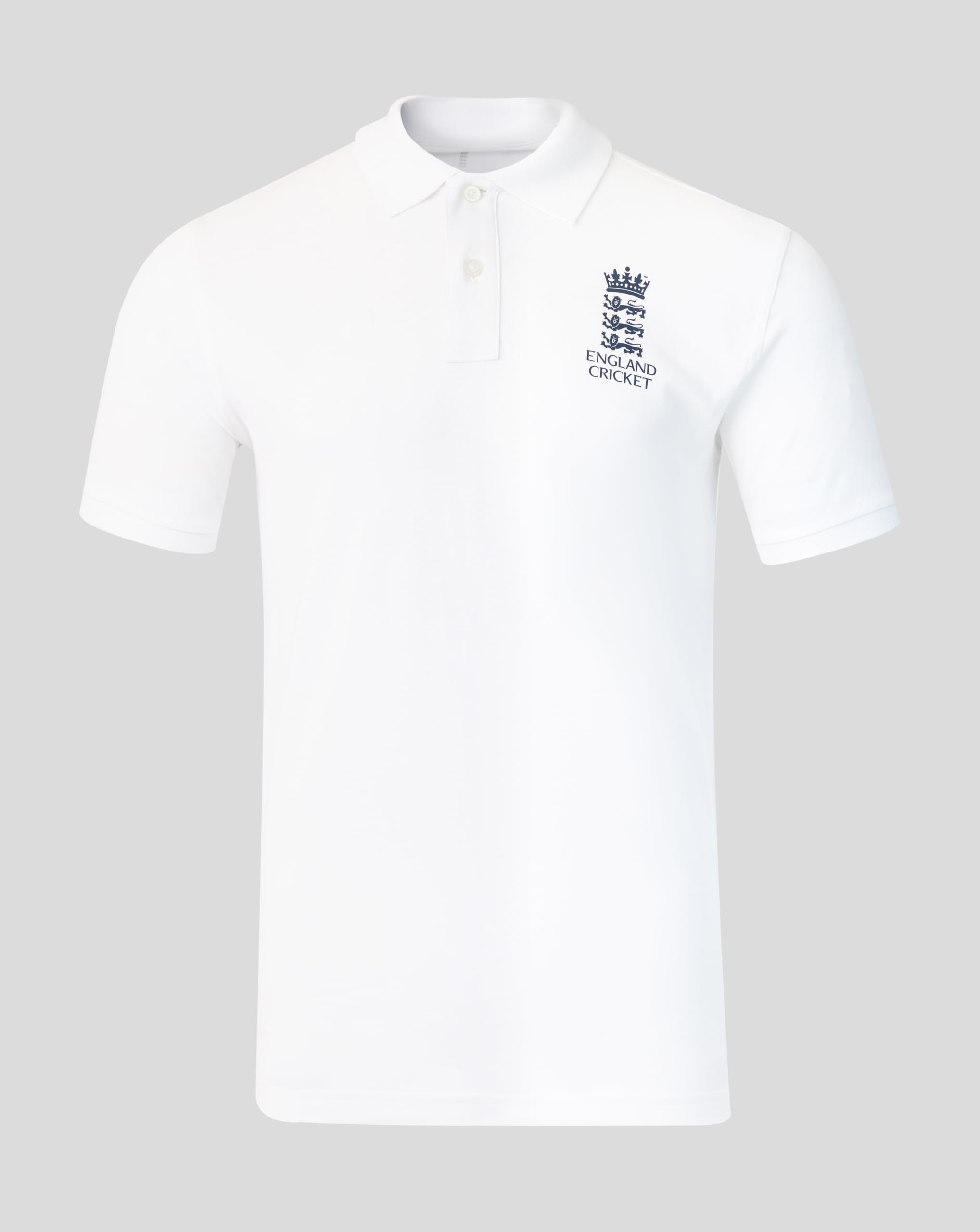 Castore England Cricket Unisex Essentials Crest Short Sleeve Polo, Arctic White, 3XL