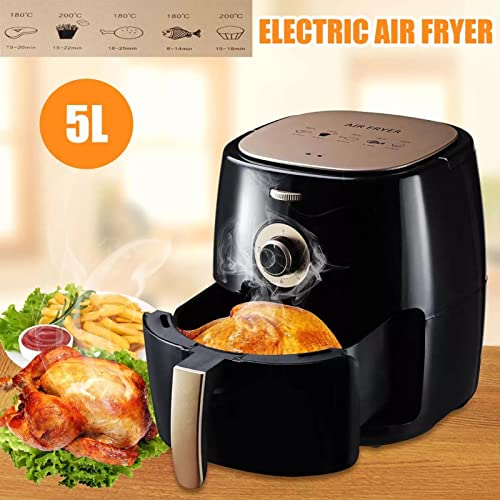 HTYQ 1350W 5L Multifunktionsluft Fritteuse Hühnerkocher, Gesundes Öl Freiluftfrequenzofen, Große Kapazität 360 Grad… – Bild 3