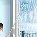 Home Window Cleaning Pole, Stainless Steel Telescoping Window Squeegee Cleaner Tool with Rubber Blade, Multi-Use Car Windshield Washing for Second-Floor and Outside Windows