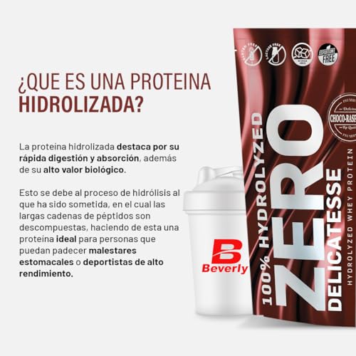 Beverly-ZERO-DELICATESSE-1-Kg-Proteina-Hidrolizada-Whey-85-Con-Digezyme-y-Tolerase-Mezclador-Gratis-Masa-muscular-y-fuerza-CHOCOLATE-FRAMBUESA