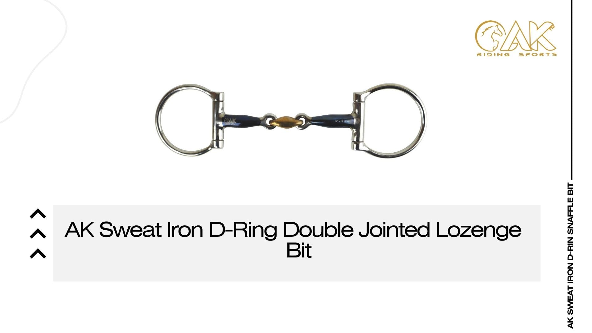 AK Sweat Iron D-Ring Morso a losanga a doppio snodo con collegamento in rame - Punta da allenamento per equitazione, comodo bocchino AKRS-2604