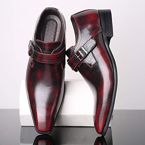 British Gentleman Genuine Leather Oxford Shoes Men Pointed Slip On Formal Wedding Dress Casual Single Buckle2