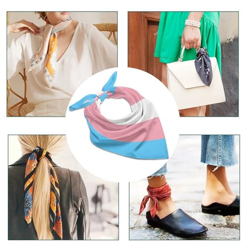 Women Girl Silk Feeling Scarf, Fashion Ladies Headscarf Neck Scarf Satin Hair Wrap Bandana4