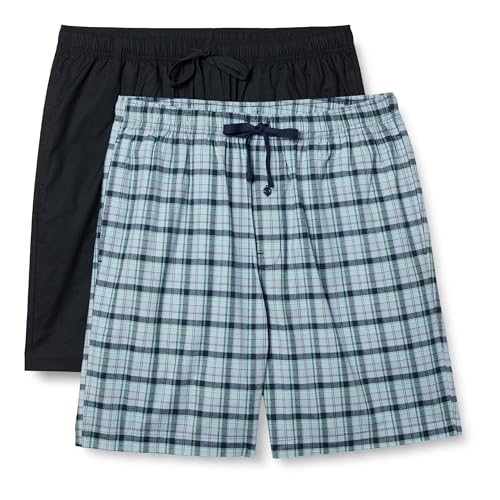 Image of Amazon Essentials Men's Lounge Sleepwear Pajama Bottom Shorts, Cotton Stretch Poplin