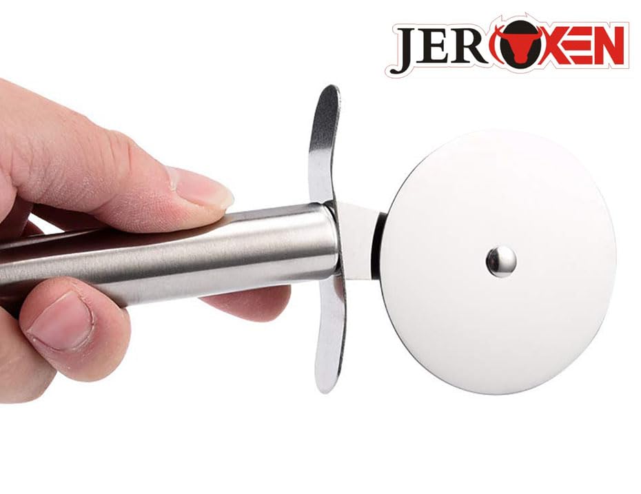 Image of Brand Stainless Steel Handle Pizza Cutter - Sharp and Durable Kitchen Essentia Sandwich & Pastry Cake Cycle Cutter, Sharp, Wheel Type Cutter, Pack of 1 (Stainless Steel, 1)