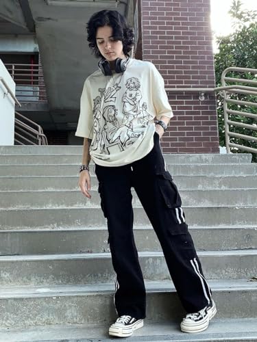 Aelfric Eden Graphic Tees Y2k Cartoon Printed Womens Oversized T Shirt Vintage Tees Men Unisex Aesthetic Streetwear Shirts