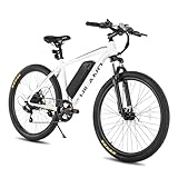 HILAND Electric Bike, 26 inch E Bike for Adults, 350W 20MPH Mens Womens Electric Bicycle 21-Speed 36V Electric Mountain Bike for Adults, White&Green…