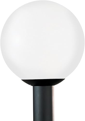 Sea Gull Lighting 8254-68 Globo al aire libre poste linterna exterior accesorio, uno - luz, plástico blanco