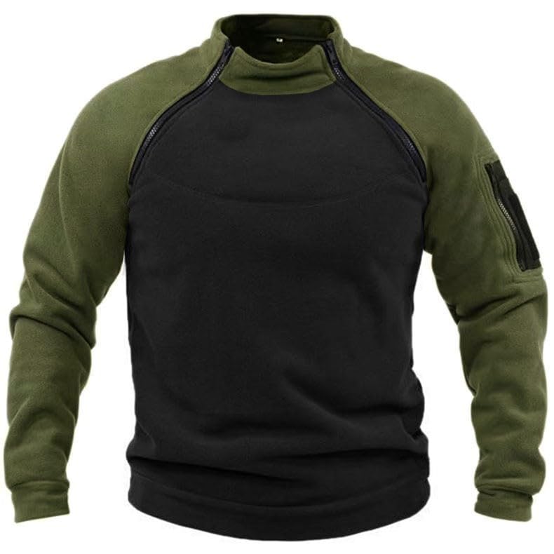 Sudadera de forro polar para hombre, tops de forro polar para hombre, manga larga, combinación de colores, exterior, militar, táctica, top para hombre, ejército, chaqueta táctica tipo pullover