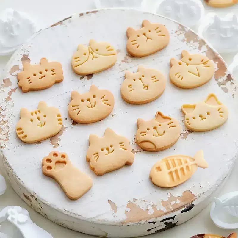 Amazon | KUNNKENN クッキー型 【ねこ・肉球 ・魚など12種から選べる