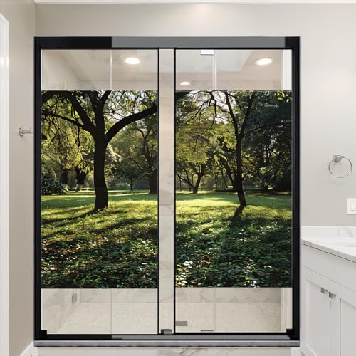 Película adhesiva para ventana con diseño de naturaleza y privacidad miniatura 4