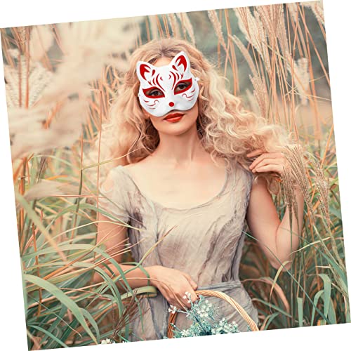 TOYANDONA 5 Peças Máscara Facial De Gato Brancas Máscara Para Crianças Auxiliares De Ensino Papel Br