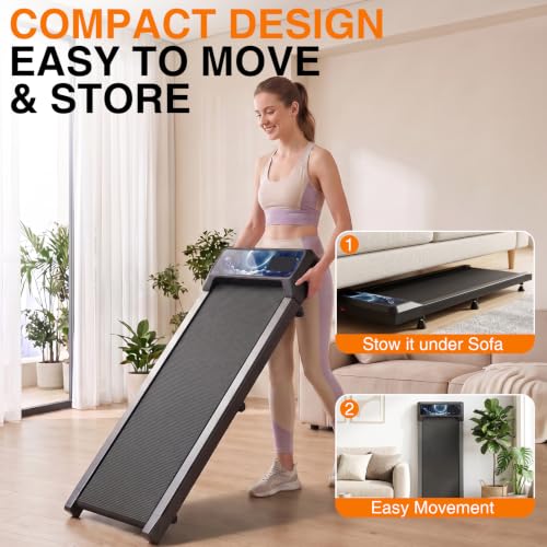Image of Walking with Incline Pad and Handle Bar, 2.5HP Low Noise Treadmill, 270lbs | Remote Control, 3 in 1 Mini Walking Machine, Walking with Incline Mat for Home, Treadmill with Handle Bar, 270lbs Capacity