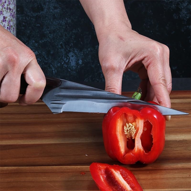 Meat Cleaver,Cleaver Knife 6 Inch High-Carbon Steel Butcher Knife Kitchen Meat Cleaver Chef Peeling Cutting Tool Outdoors Fsihing Camping Knife With Sheath (Color : Knife and sheath)