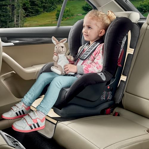 Image of Car Seat Protector for Child Car Seat, 2 Pack Baby Car Seat Covers with Mesh Pockets & Non-Slip Backing 600D Durable Seat Protector Under Baby Car Seat for Car Back Seat (Beige, Large)