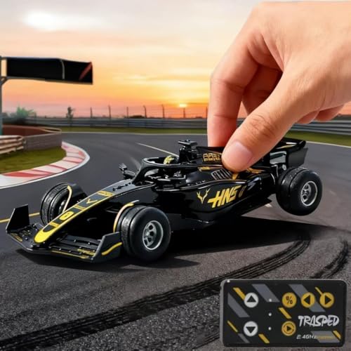 Image of 1:64 Die cast Metal F1 Mini RC Racing car with LED Lights | 2.4GHz Remote Control Car | 3 Speed Adjustable, USB Rechargeable Alloy RC Car for Kids & Adults Indoor /Outdoor Racing