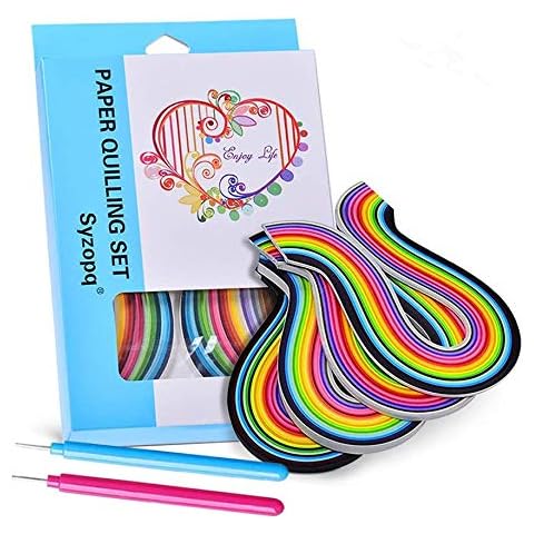 Paper Quilling Strips,Paper Quilling Set 1040 Strips 15.5 inches with 3/5/7/10 mm Width (4 Packs with 2 Quilling pens) Cover