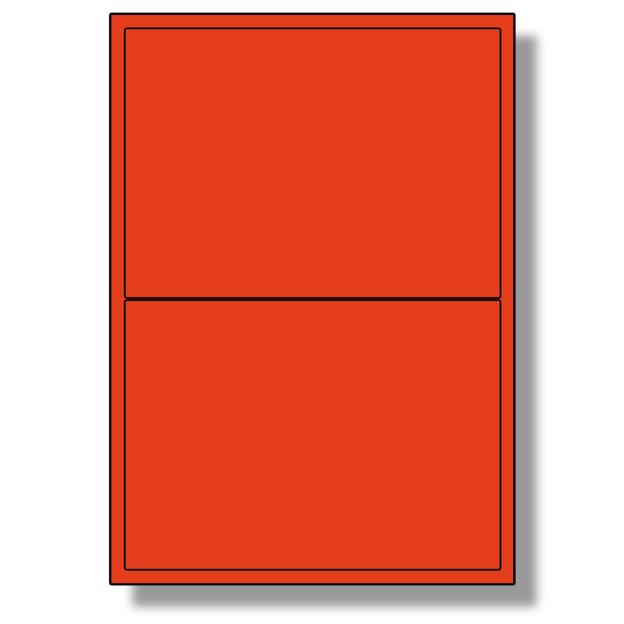Label Planet® 2 Per Sheet, 50 Sheets (100 Crimson RED Labels). Coloured Paper Labels, 199.6 x 143.5mm, LP2/199 C.
