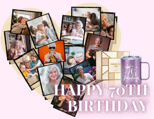 Onebttl 70Th Birthday Gifts For Women, 70 & Fabulous, 70Th Birthday Decorations Present For Women, 70Th Bday Gifts, 12 Oz Insulated Stainless Steel Mug #TOP5