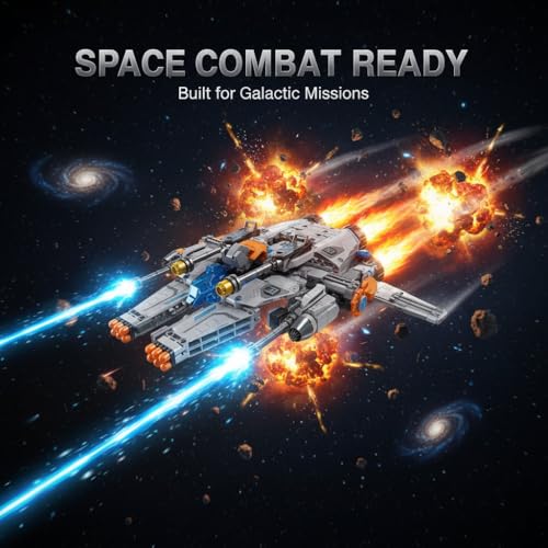 Image of SKY LINE OCEAN 2-in-1 Robot Spaceship Building Block Set, 673+ PCS Transforming Robot to Spacecraft Model Kit, STEM Sci-Fi Construction Toy Gift for Kids & Teens | 5 Year Structural Warranty
