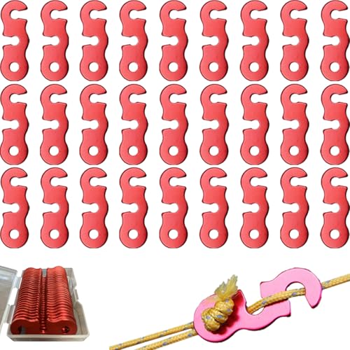 Kuyafenni Guyline Tensioner Aluminum Alloy Paracord Rope Tightener, Camping Rope String Tightener of Outdoor Tent Camping Hiking Backpacking Activity Accessories 27pcs