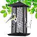 Produktbild zooprinz Riesiges XXL Futterhaus für Vögel, Vogelfutterspender mit stabilen Sitzstangen und Schutzdach für Wildvögel  witterungsbeständig und langlebig  Dank des Stahlseils schnell aufgehängt