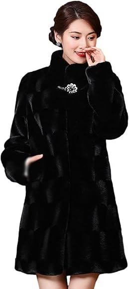 ミンク　毛皮　フード付き　ロングコート　黒　革　2XL　大きいサイズ ミンク 毛皮 フード付き ロングコート 黒 革 2XL 大きいサイズ