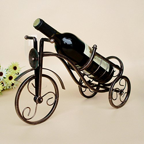 1PC Red wine vintage wine holder tricycle ornaments display metal rack