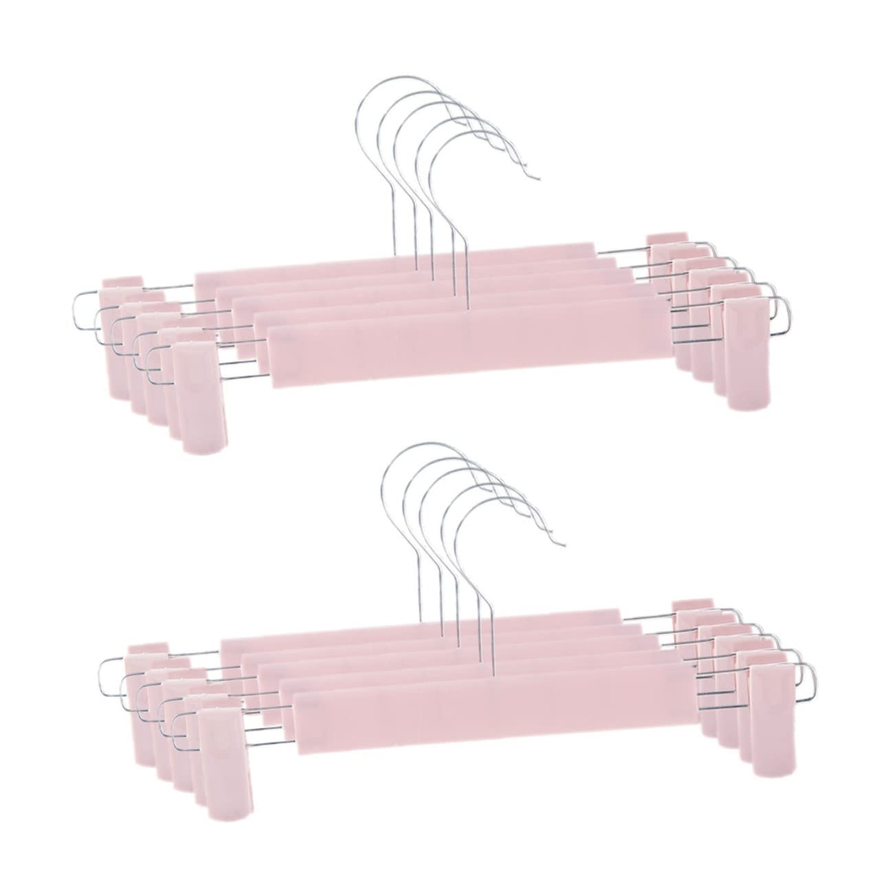 HOUDERCO 10Pcs Adjustable Pants Clip Hangers Non Slip Laundry Rack for Pants Skirts and Clothes Design for Convenient Storage and Organization